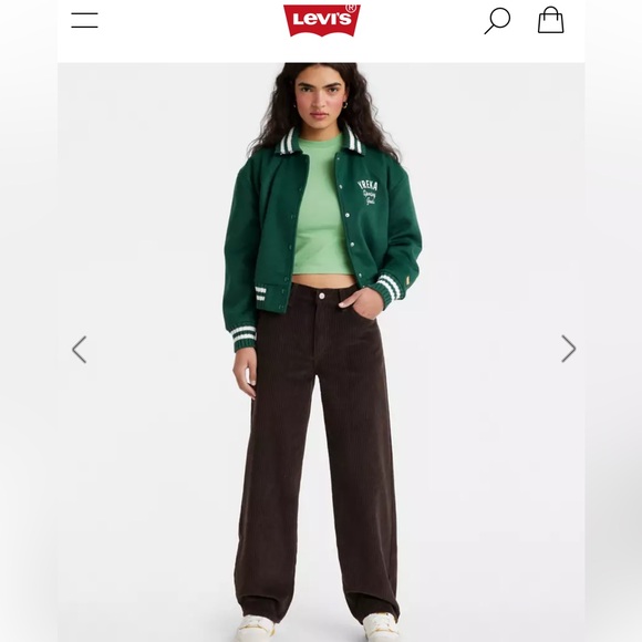 Levi’s Baggy Dad Corduroy Pants Chocolate Brown Loose Straight Leg Jeans Size 29 - Picture 6 of 16